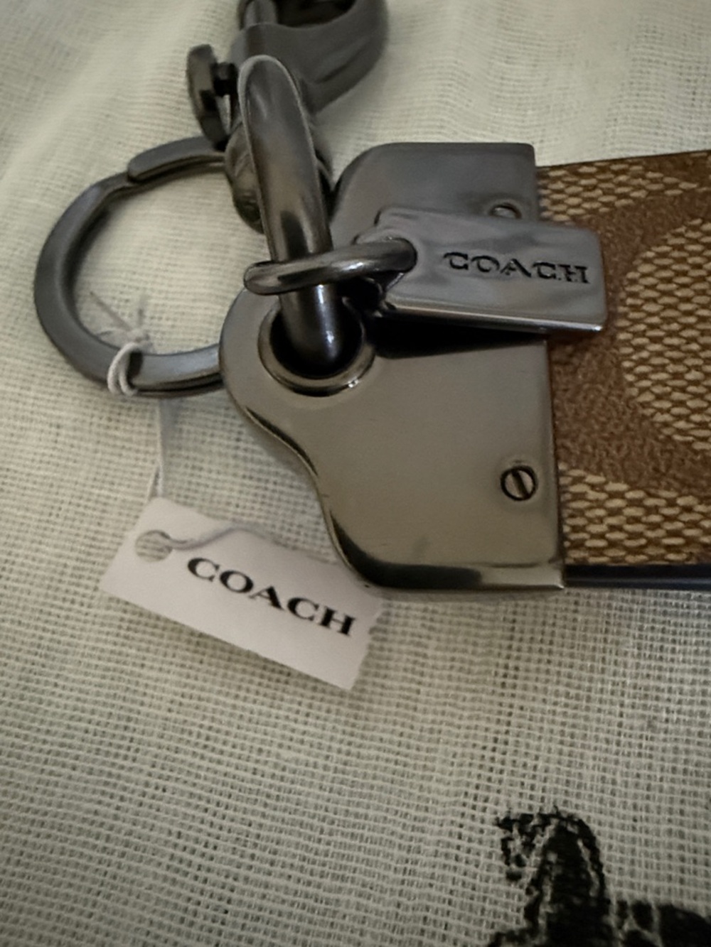 Coach KeyChain with Gunmetal Hardware NWT - Picture 3 of 5